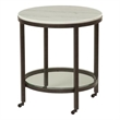Whitman White Marble Round End Table