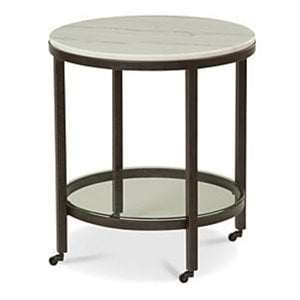 bassett mirror whitman marble round end table in bronze