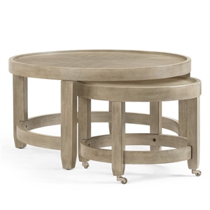 bellamy wood round nesting cocktail tables in ash gray