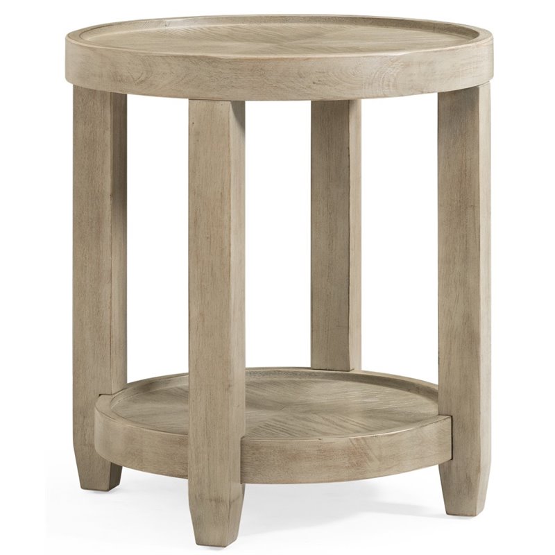 Bassett Mirror Bellamy Wood Round End Table in Bellamy Gray 1153LR220