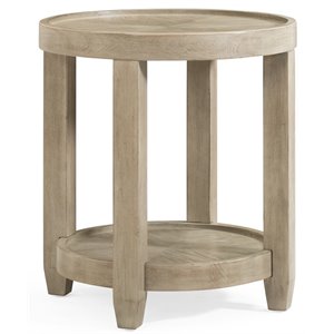 bassett mirror bellamy wood round end table in bellamy gray