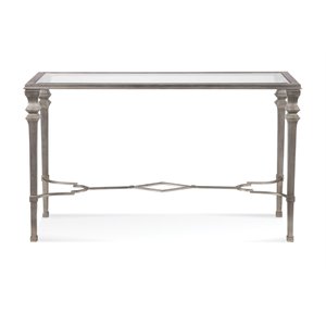 sylvia metal console table in silver leaf