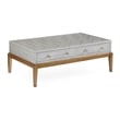 Perrine Wood Rectangular Cocktail Table in Soft Graphite Gray