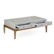 Perrine Wood Rectangular Cocktail Table in Soft Graphite Gray