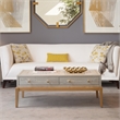 Perrine Wood Rectangular Cocktail Table in Soft Graphite Gray