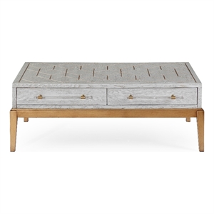 Perrine Wood Rectangular Cocktail Table in Soft Graphite Gray