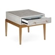 Perrine Wood Rectangular End Table in Soft Graphite Gray
