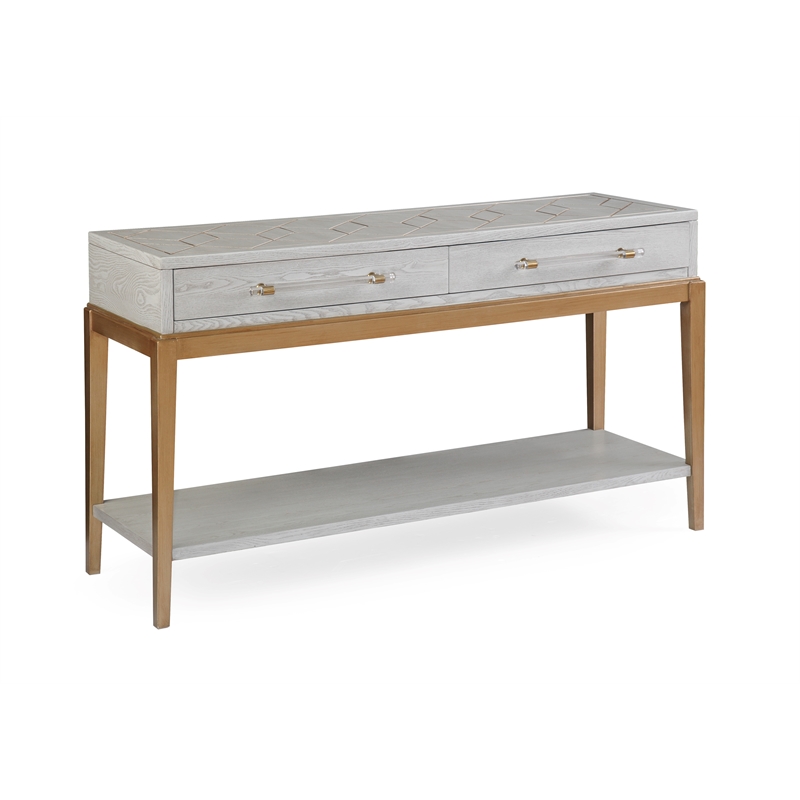 Perrine Wood Console Table in Soft Graphite Gray