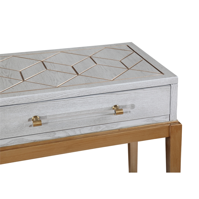 Perrine Wood Console Table in Soft Graphite Gray