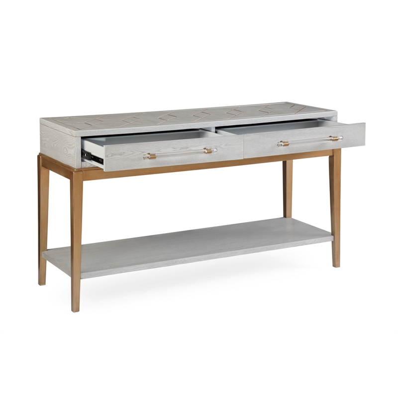 Perrine Wood Console Table in Soft Graphite Gray
