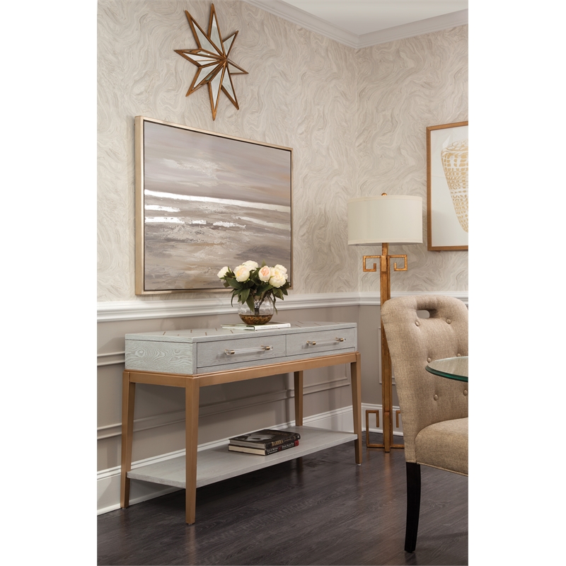 Perrine Wood Console Table in Soft Graphite Gray