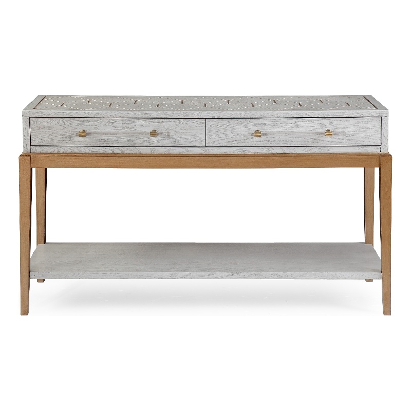 Perrine Wood Console Table in Soft Graphite Gray