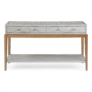 Perrine Wood Console Table in Soft Graphite Gray
