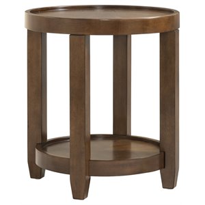 bassett mirror paxton wood round end table in paxton brown