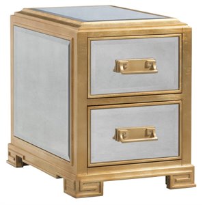 alcott wood chairside end table in gold leaf