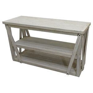santee wood console table in white washed pine wood