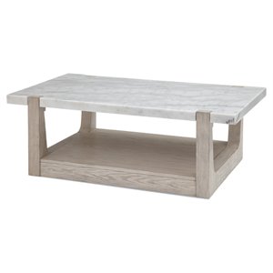 newport marble rectangular cocktail table in sun-bleached ash brown