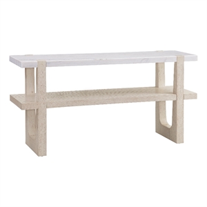 Newport Marble Console Table in Sun-Bleached Ash Brown