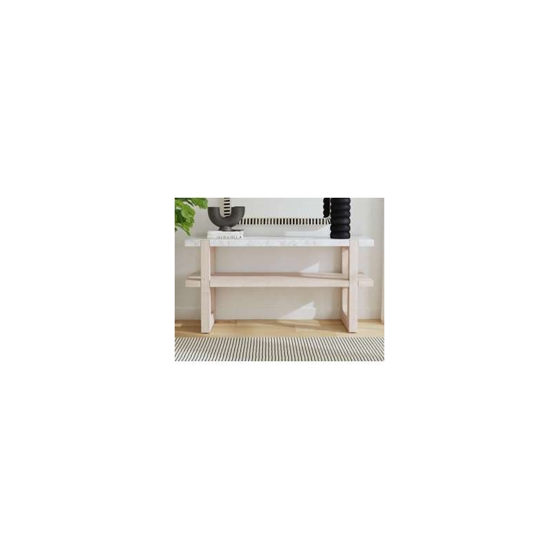 Newport Marble Console Table in Sun-Bleached Ash Brown