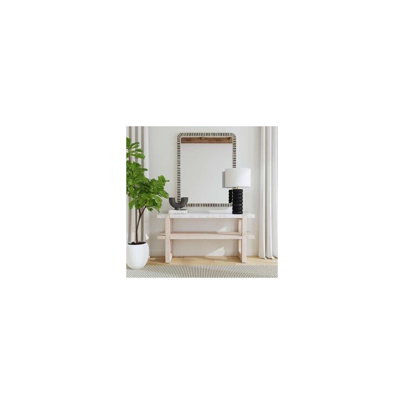 Newport Marble Console Table in Sun-Bleached Ash Brown