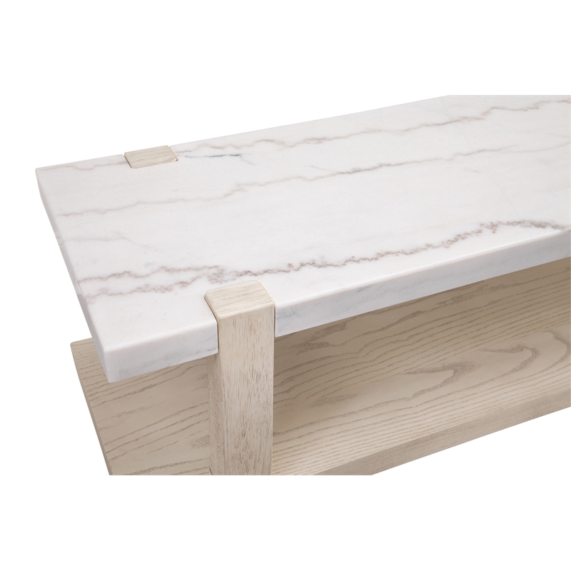 Newport Marble Console Table in Sun-Bleached Ash Brown