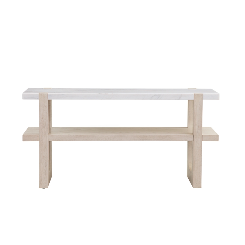 Newport Marble Console Table in Sun-Bleached Ash Brown