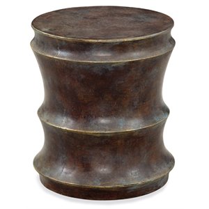 camilla accent side table in antiqued rusted brown resin