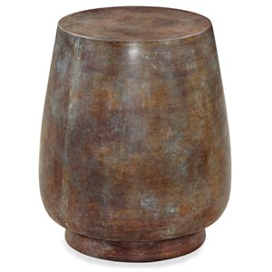 serena accent side table in antiqued rusted brown resin