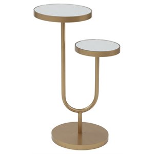 bassett mirror high-low metal scatter table in gold