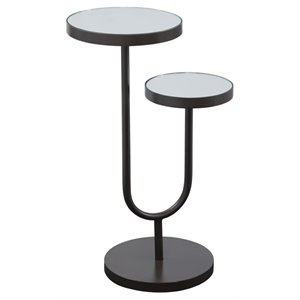 bassett mirror high-low metal scatter table in bronze