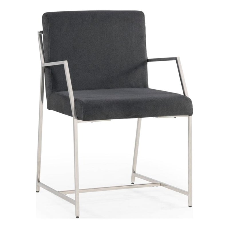 Polygon Metal Dining Chair in Dark Gray