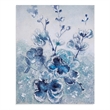 Blue Blooms on Canvas Fabric in Blue
