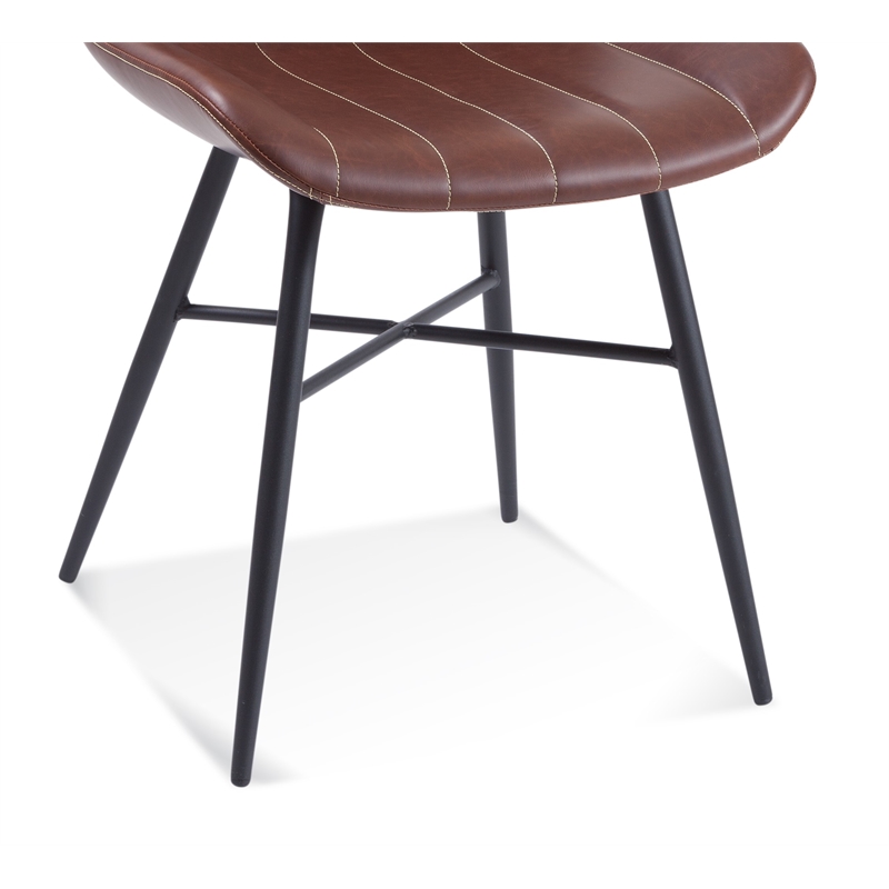 Dylan Black and Brown Metal Side Chair