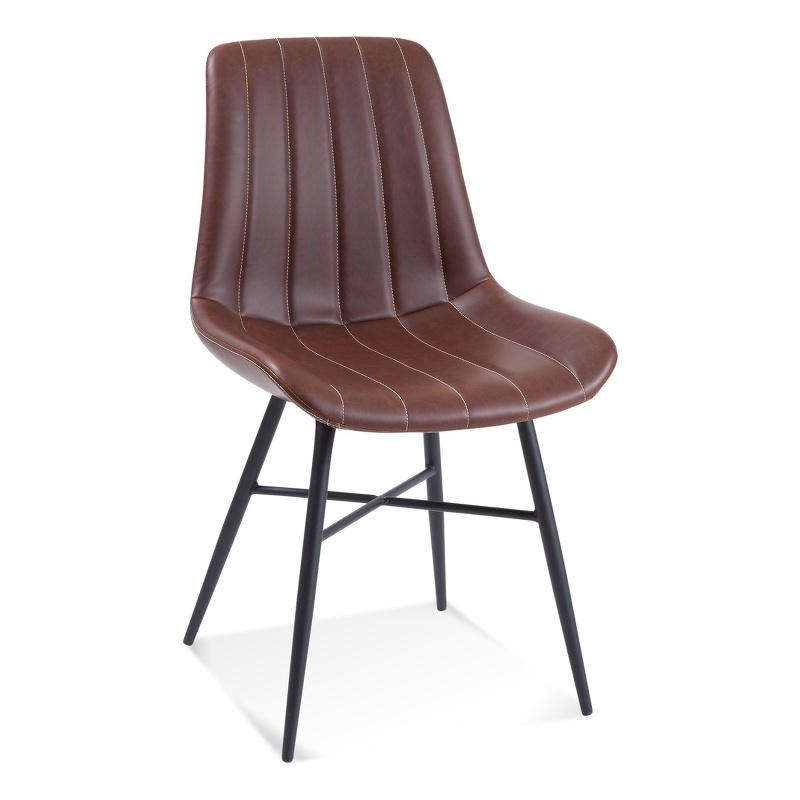 Dylan Black and Brown Metal Side Chair
