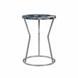 Lauer Metal and Agate Accent Table in Silver and Blue