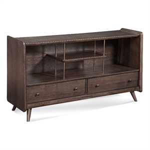 wallace wood media console in brown