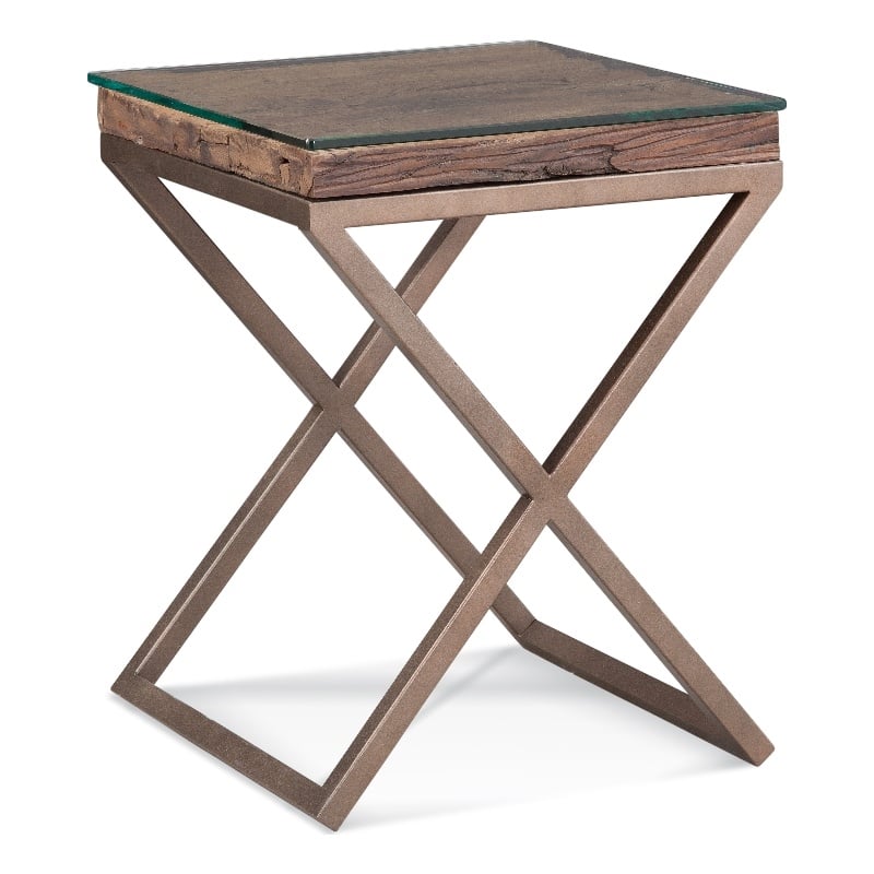 Cambria Reclaimed Wood End Table in Brown