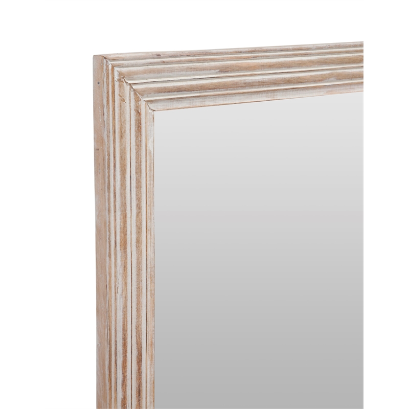 Pangea Floor Mirror in White Wood Frame