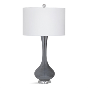 trey art glass table lamp in luster gray finish