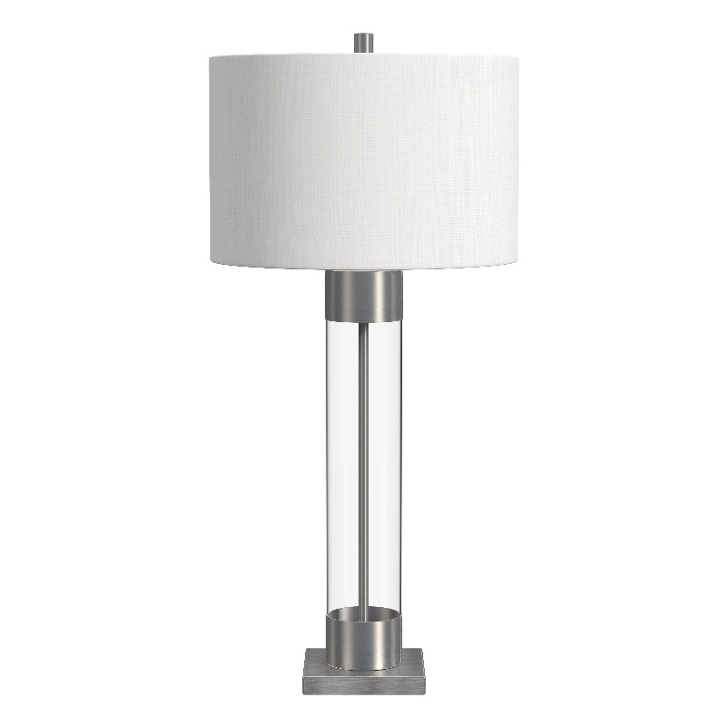 Tennison Glass Table Lamp in Brushed Nickel Finish