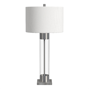 Tennison Glass Table Lamp in Brushed Nickel Finish