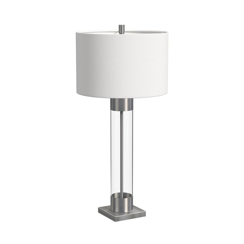 Tennison Glass Table Lamp in Brushed Nickel Finish