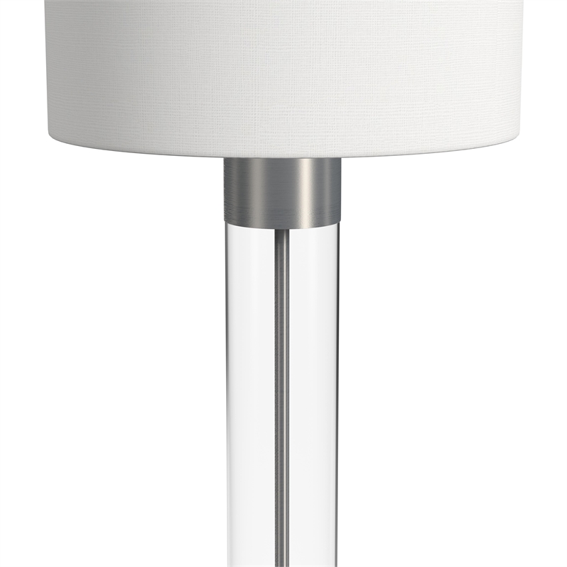 Tennison Glass Table Lamp in Brushed Nickel Finish