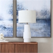 Valdivia Resin Table Lamp in White Cement Finish