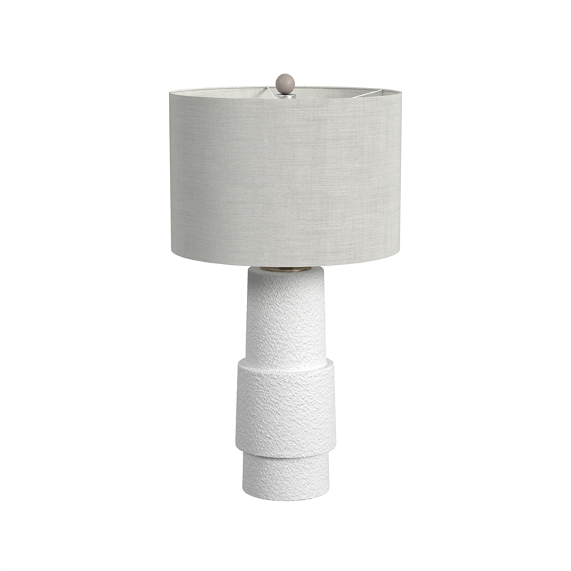 Valdivia Resin Table Lamp in White Cement Finish