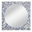 Sunburst Bone Wall Mirror in Blue Resin and Bone