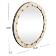 Global Wall Mirror in Off White Resin and Bone Frame
