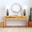 Global Wall Mirror in Off White Resin and Bone Frame