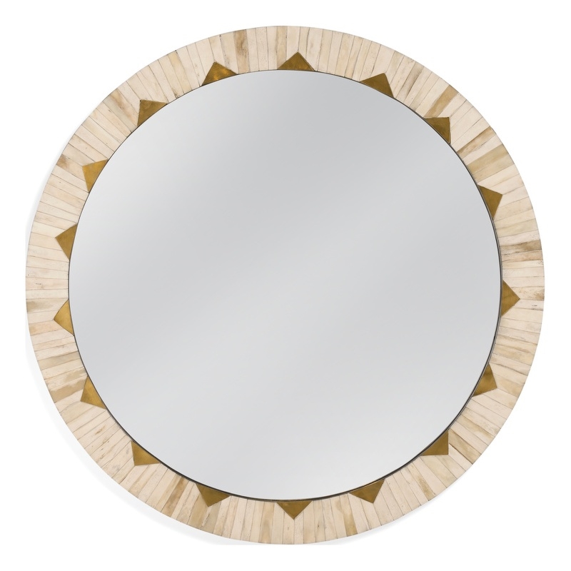 Global Wall Mirror in Off White Resin and Bone Frame