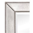 Beaded Wood Floor Mirror in Silver